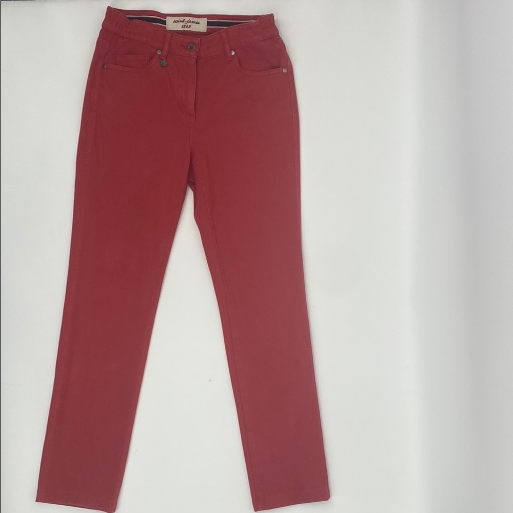 SAINT JAMES Skinny Straight Leg Salmon Elastic Waist Jeans